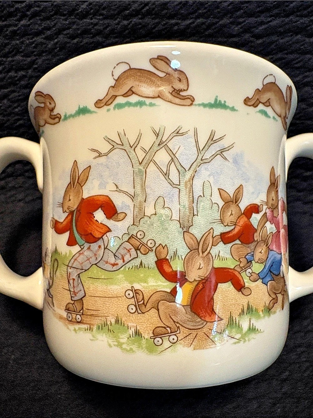 Royal Doulton Bunnykins Bunny loving cup. 2 handled mug. So cute!